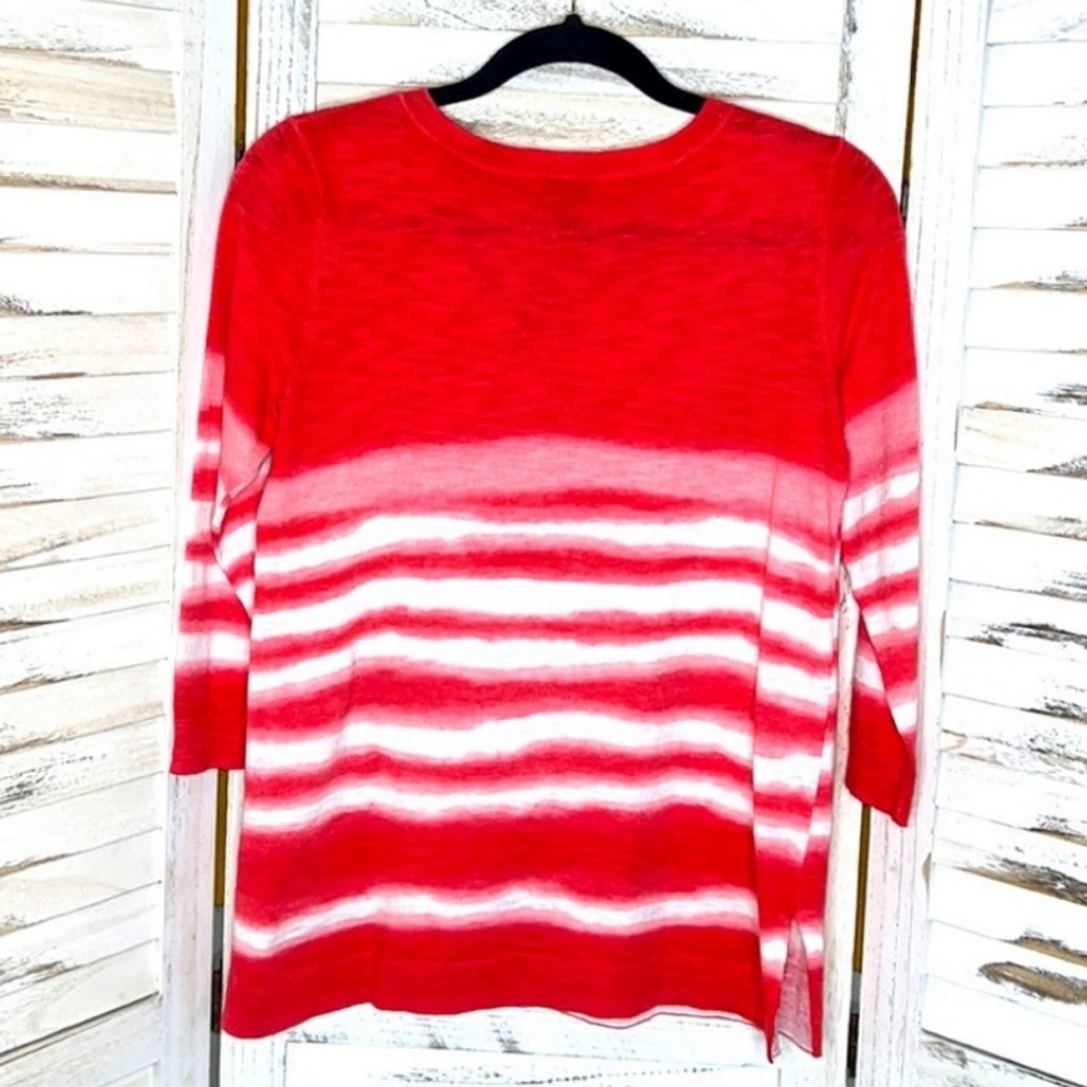 Talbots Pink Ombre Striped V Neck Sweater - SZ XS - Picture 4 of 4